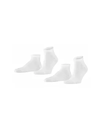 FALKE | Sneakersocken 2-er Pkg "Happy" (light greymel.) | weiss